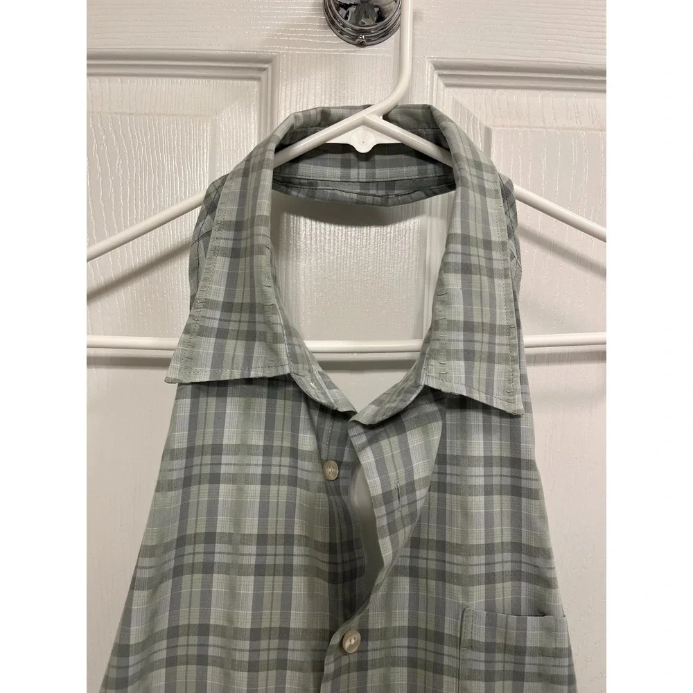 Kitchen Apron Repurposed Green Plaid Shirt Ladies OS for XS-XL